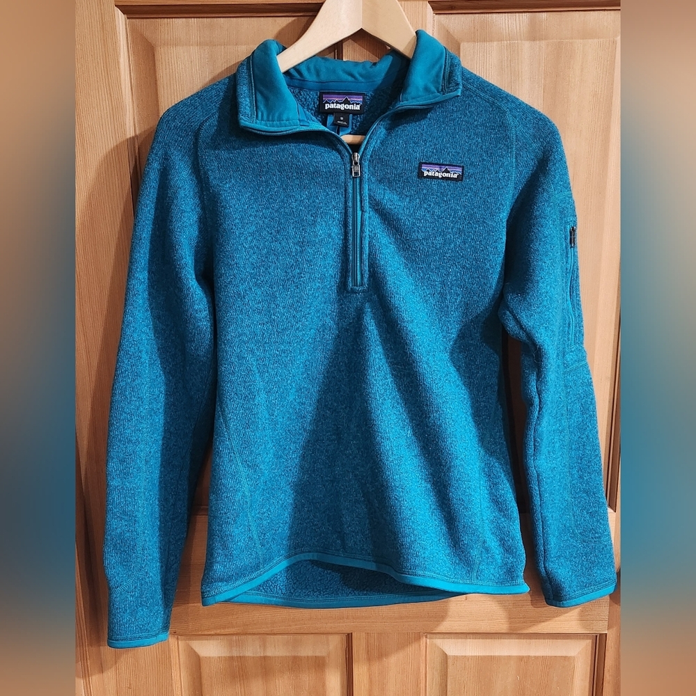 18. Patagonia Better Sweater 1/4 Zip Pullover in Elwha Blue Teal M - Retail $129 - Picture 2 of 9